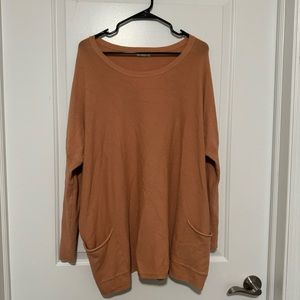 Oversized Dolman Sleeve Rust Sweater with Pockets Size M/L